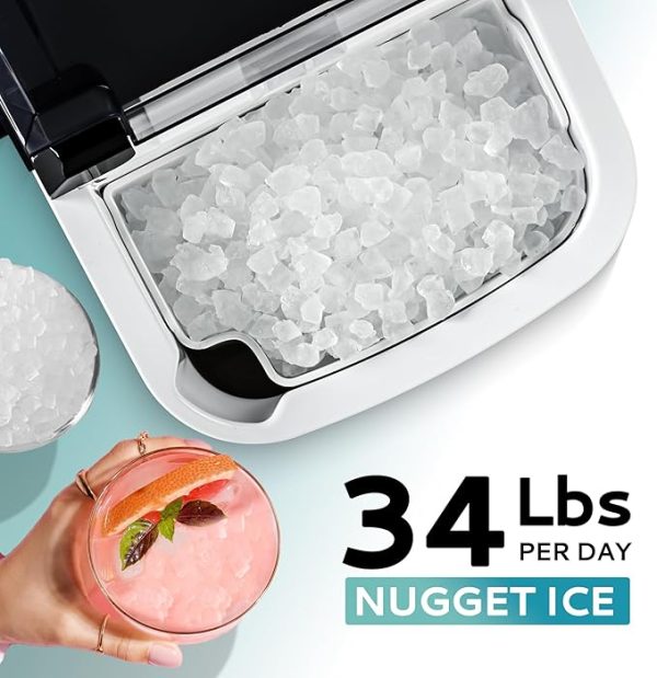 EUHOMY Pearl H1 Portable Nugget Ice Maker – Stainless Steel - Image 5