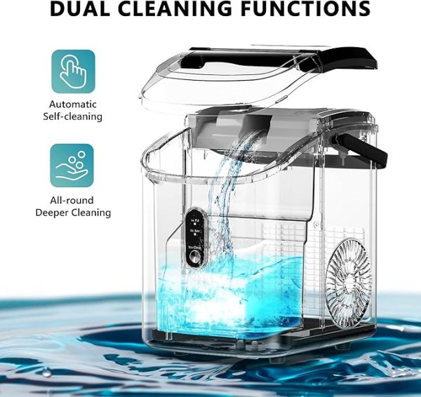 EUHOMY Nugget Ice Maker Countertop with Handle(black) - Image 4